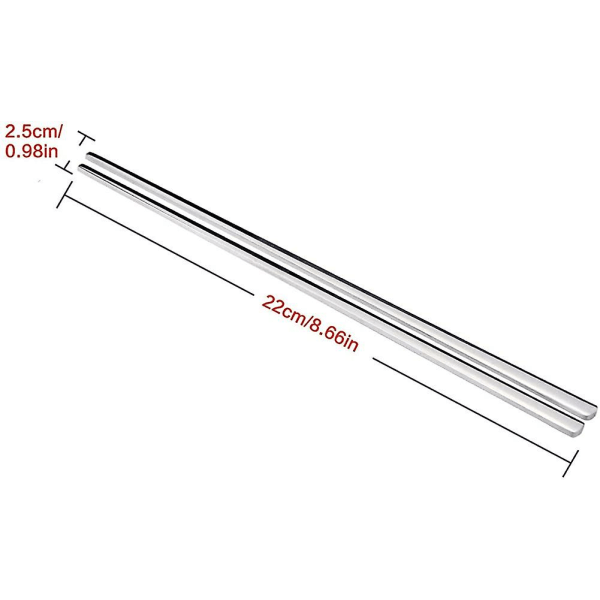 Chopsticks Rustfri Stål Chopsticks, 10 Par Metal Flade Chopsticks, Premium