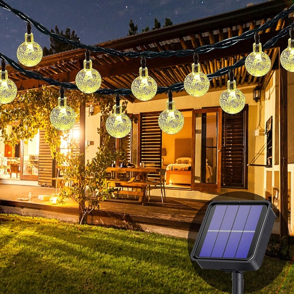 Lichterkette Aussen, 50led 23 Ft 7 Modi Solar Kristallkugeln Wasserdicht Auen/innen Lichter Beleuchtung Fr Garten, Balkon, Bume, Hochzeiten, Partys, W