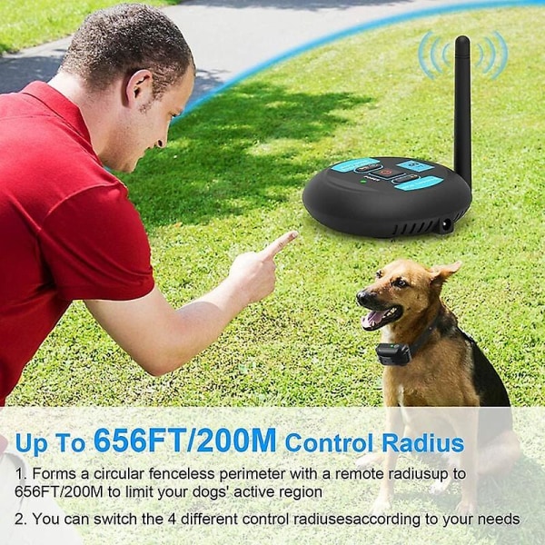 Trådløst elektronisk hundehegnsystem, usynligt kæledyrsgrænsesystem til hegnsspærring