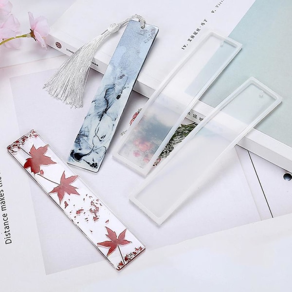 5 stk. Silikone Rektangulær Bogmærkeform Resin Støbning Smykkefremstilling DIY Form Kaesi
