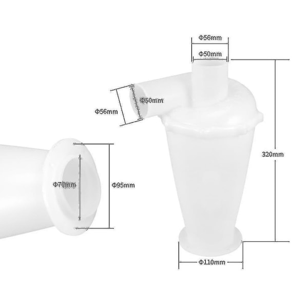 Cyclone-pölynimuri (6 sukupolven turboahdettu sykloni) pölynkeräyssuodatin White