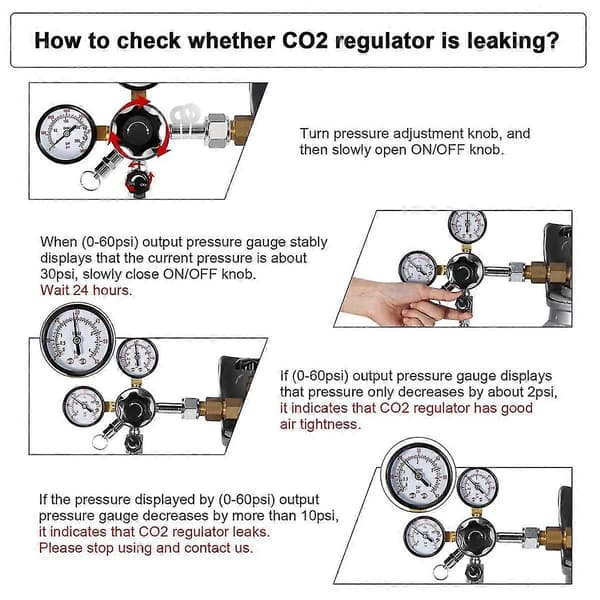 CGA-320 Regulator, Dubbel Mätare Co2 Regulator för Kegerator Tryckregulator med 1/4 tum & 5/
