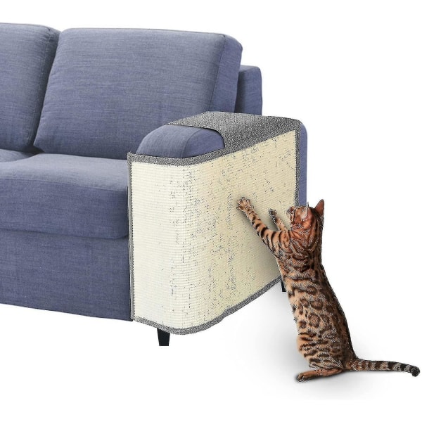 Kattekradsesofabeskytter, Kattekradsemåtte med naturlig sisal til beskyttelse af møbler mod katte, kradsemåttebetræk til sofa, stol, sofa,