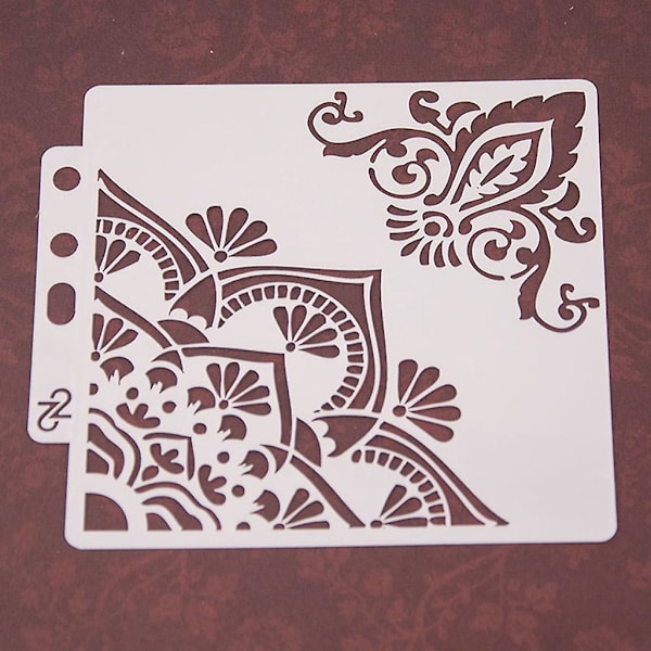 Kukkakulman stensiilit Mallimaalaus Scrapbooking Kohokuviointi Leimaus Albumi C