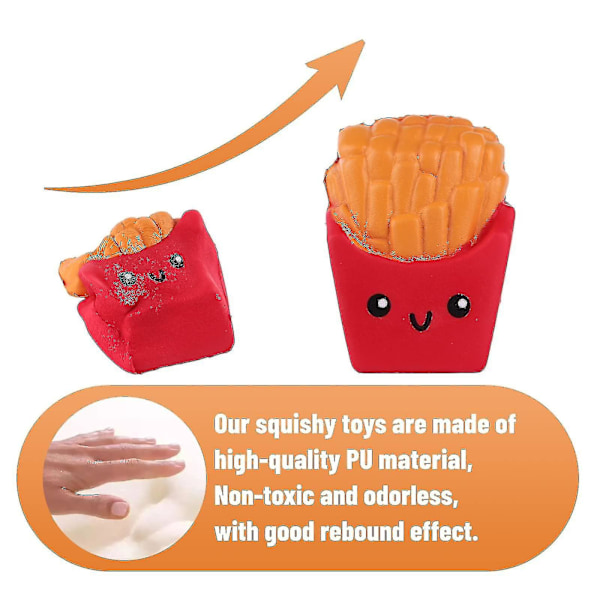 Pommes Frites Leksak Kawaii Matvaror Mjuk Klämma Pojkflicka Leksak Som Köksfest Favorit Present Stressavlastning Barnleksaker Banmo