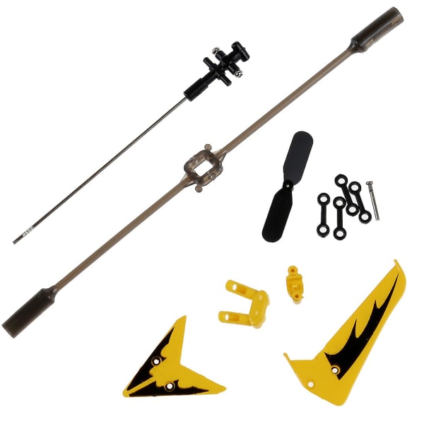 Komplett Sett Reservedeler for S107 RC Helikopter, Hovedblader, Hovedaksel, Hale Dekor, Hale Propeller, Girsett, Koblingsspenne - Gult Sett -