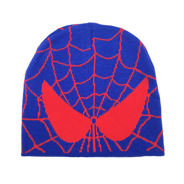 Spider-man Voksne Unisex Vinter Warm Beanie Hat Til Mænd Kvinder Superhelte Spiderman Ski Skull Cap Cosplay kostume Blue