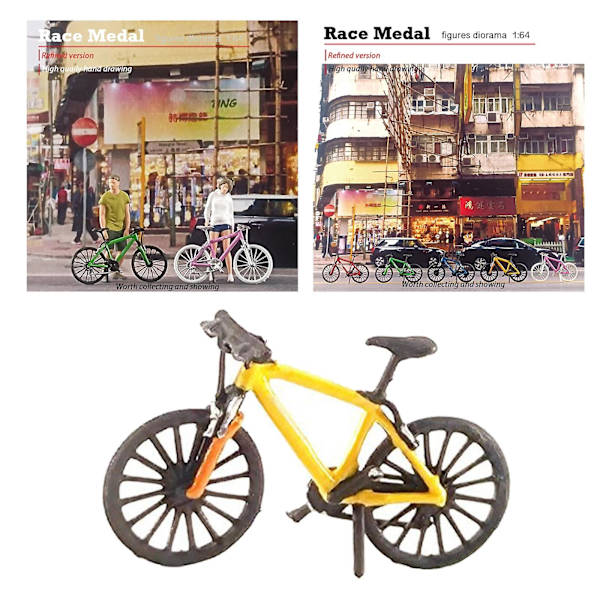4 stk. 1:64 Mini Cykel Scene Model Mountainbike Diorama