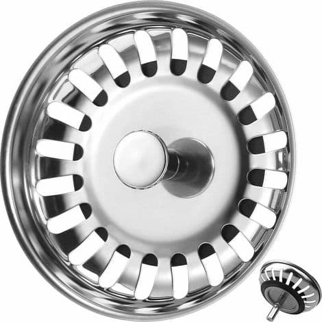 Køkkenvask, 79 mm vaskeprop, køkkenvaskdæksel, vaskeprop i rustfrit stål