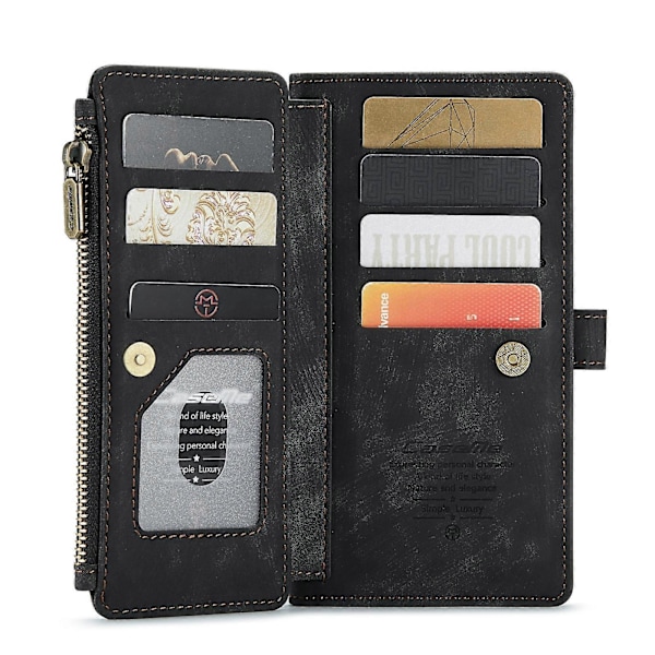 Til Samsung Galaxy A13 4G/A13 5G/A04S/A04/M13 5G CaseMe C30 Multifunktionelt Telefon Læder Etui Black