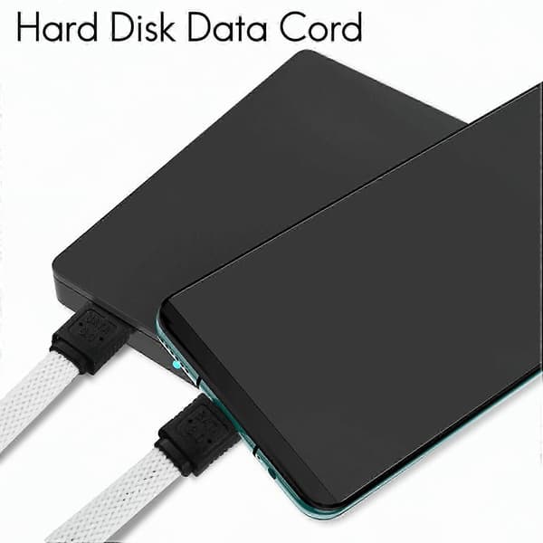 50CM SATA 3.0 III 7-pinners datakabel 6Gb/s SSD harddisk-kabel hvit White