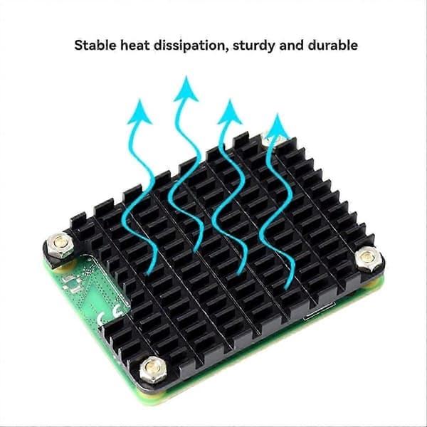 CM4 Aluminium Køleplade med Termiske Puder Passiv Køling til Compute Module 4 Board Black