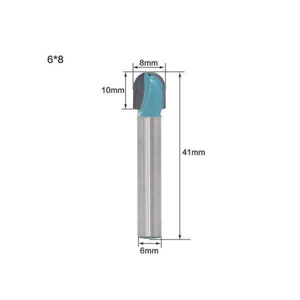 5 stk 6 mm skaft fræser kerneboks bits Cnc rund rille fræser træbearbejdningsværktøj 6 mm/8 mm/10 mm/12 mm/18 mm