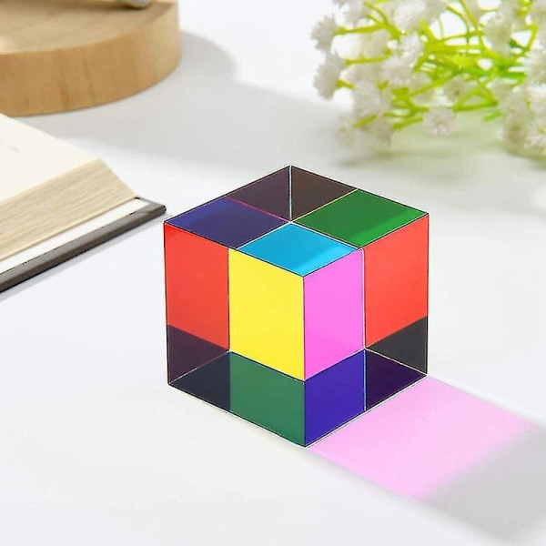 L40 Kbxlife blandet farve terning 47 mm (1,9") terning til hjemme- eller kontorlegetøj Science Learning Cube Easter Prism Desktop Legetøj Hjemmepynt