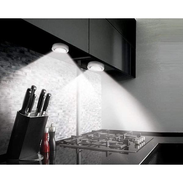 Led Adhesive Light -akkukaappivalo Led-akkuliimavalo kaappiin Keittiökaappiin Led-akkukäyttöinen 6 kpl (hopea)