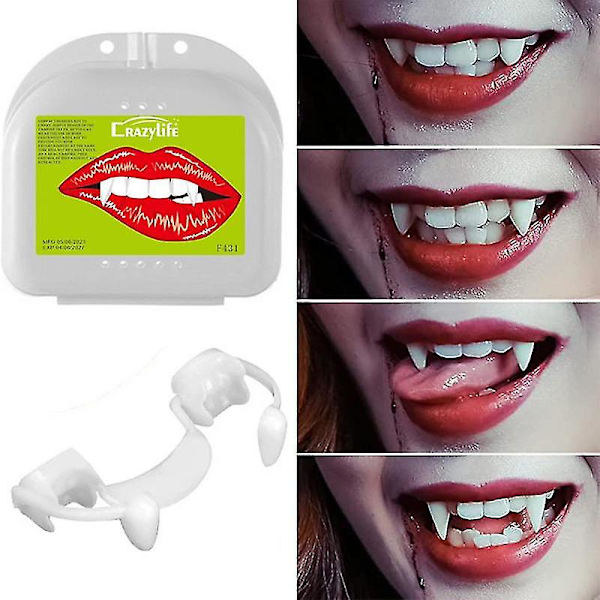 Sisäänvedettävät vampyyrin hampaat Cosplay-kulmahampaat Halloween-hammasproteesit Piilolaite Vampyyrin hammas lapsille ja aikuisille vampyyriksi