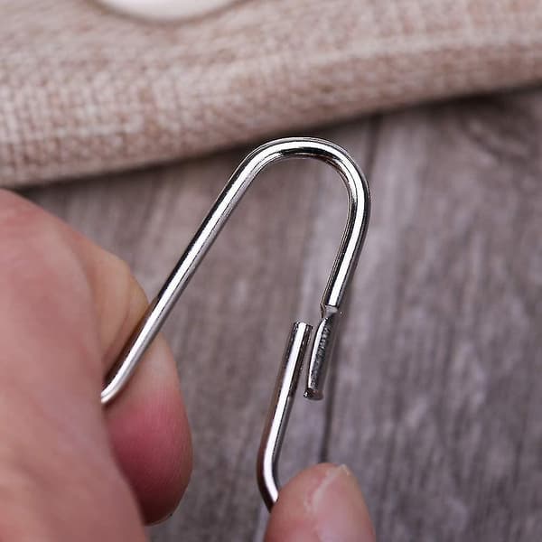 12 stk. Gardinringe med Klips Rustfrit Stål Gardinklips Åbne Gardin