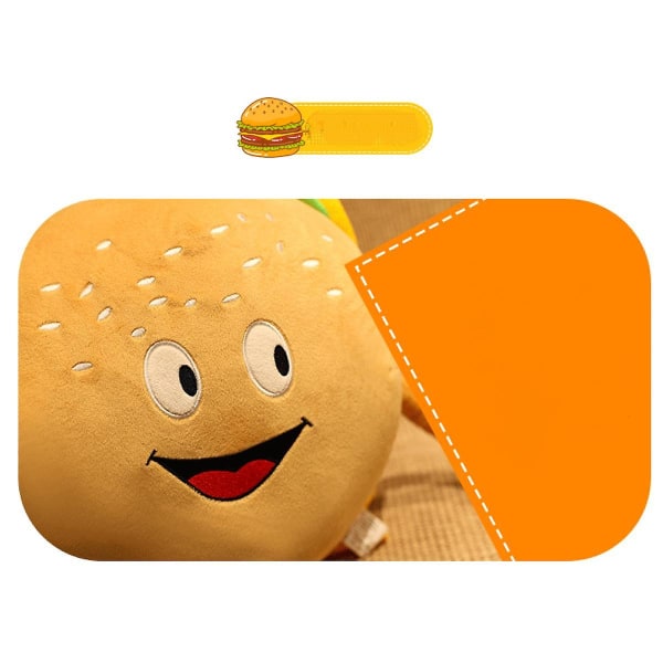 Pude Gigant Hamburger Puder Bløde Burger Plys Puder Bløde Fyldte Hamburger Plys Legetøj Stor Plys Hamburger Plushie 12\"