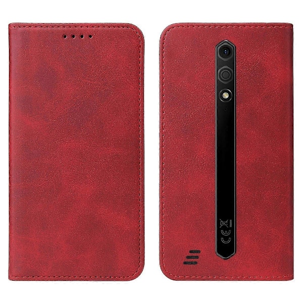 Magnetisk Stängning Läder Telefonfodral Red For Ulefone Armor X12
