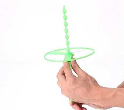 10 stk. Twisty Pull String Underkopper Helikoptere Spindende Flyvende Diske Pædagogisk Legetøj Alder 5+ til Børn (Farve Tilfældig)