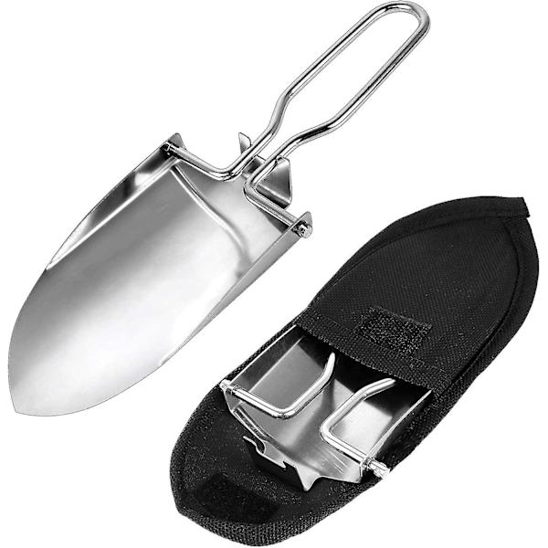 22.5*6.3cm Sammenleggbar Spade, Foldbar Spade, Sammenleggbar Hagespade, Liten, Plantespade, Hagespade, Campingspade, Overlevelsesspade, Sølv
