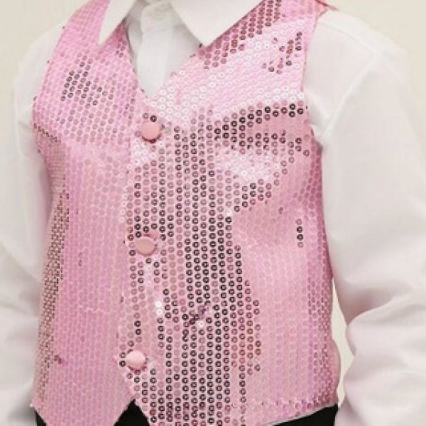 Kostymevest Glitter Unisex Fargerike Barn ermeløs paljettvest til fest Yellow 2XL