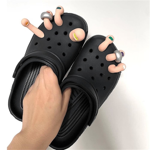 Sko Tå Charms Clog Dekoration, Crocs Tilbehør Unormalt Formede Tå Sko Dekoration Charms Til Sjove Gaver Skin