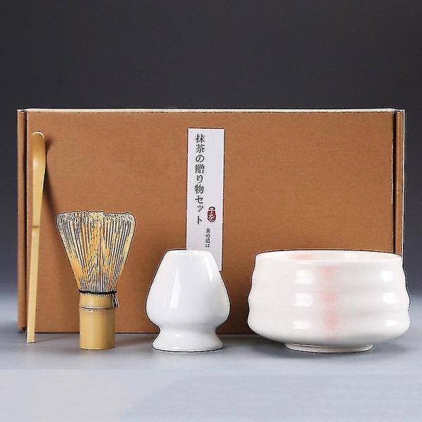 4st/ set Traditionell Matcha set Bambu Keramik Matcha skål med visp 4