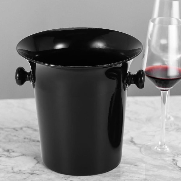 Wine Dump Sort Plastik Vinspyttebakke - Standard Størrelse Med Sort Tragt Champagne Spand