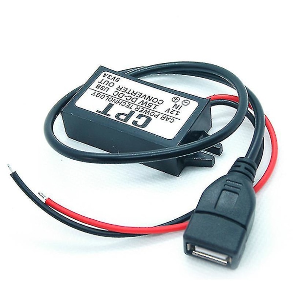 Dc-dc omvandlarmodul 12v till 5v USB power 3a 15w Hfmqv