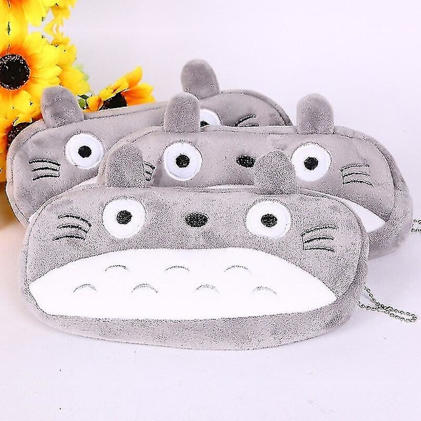 Söpö pehmoinen Totoro-kissa kynä kynäpussi kosmetiikkapussi lompakko paperitavarat vetoketjupussit