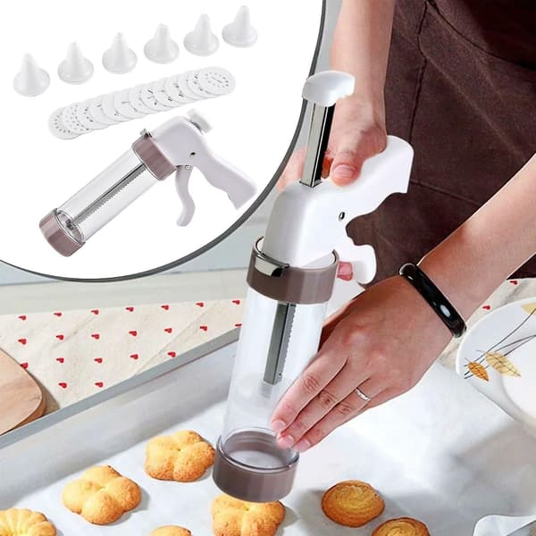 Gadgets för hem manuell kakpress Embossing Extruder Smör Extruder Embossing Extruder Bakverktyg Q