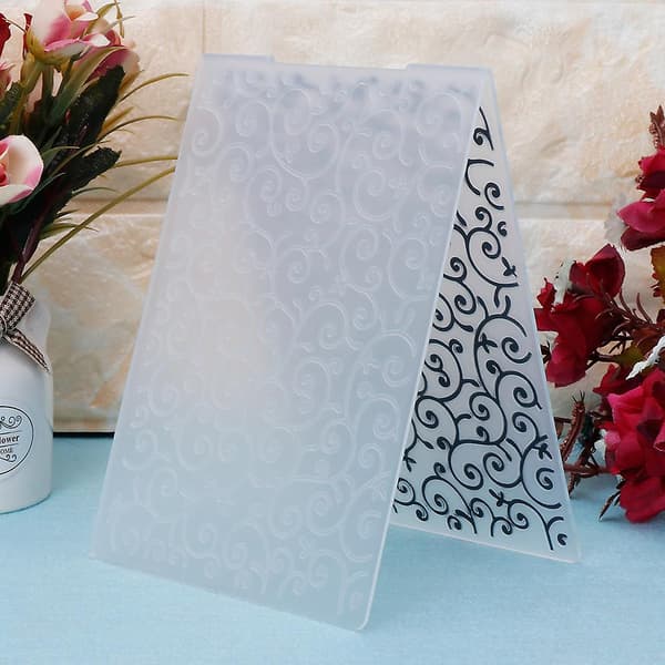 Blomsterranke Plast Pregemappe Mal Scrapbook Papirkortlaging
