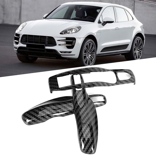 3 stk/sett Carbon Fiber Style bilnøkkeldeksel passer til Porsche Cayman/macan/boxster