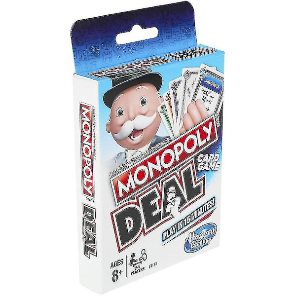 Monopoly Deal Hurtig Spillekort Spill For Familier, Barn Fra 8 År Og Opp Og 2-5 Spillere