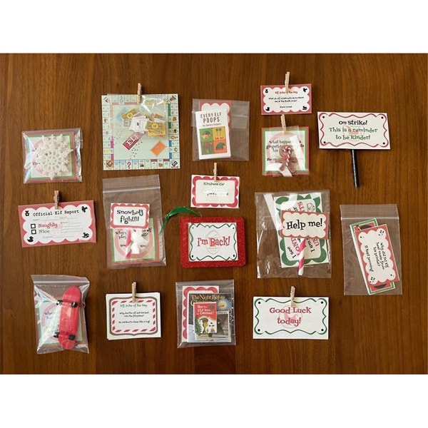Elf Kit 30 Days Of Christmas, Sjove Elf Aktiviteter, Elf Props, Elf On The Shelf Kit, Countdown Fun Ch