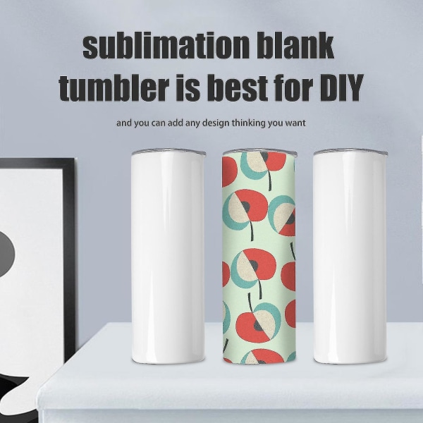 Sublimation Tumblers 20 Skinny Straight, rustfrit stål Sublimation Blanks Skinny Tumbler, med låg(,)