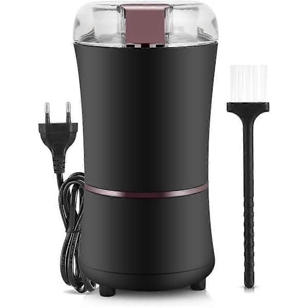 Moulin Caf électrique, Moulin caf kvern i rustfritt stål, 400W kvern for linfrø med visuelt deksel for nøtter, pepper, krydder, frø