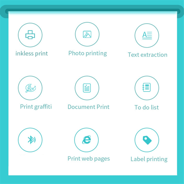 Mini Termisk Papirprinter, Bærbar Trådløs Bluetooth Printer, Lille Øjeblikkelig Lommeprinter