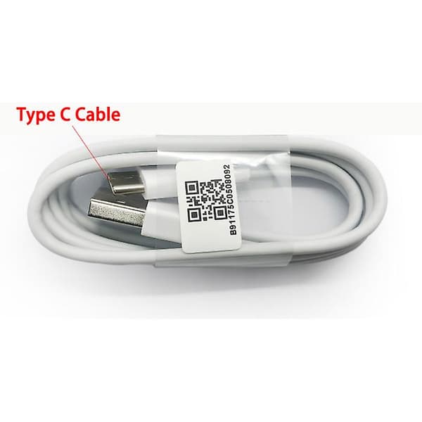 Xiaomi Hurtiglader Plugg + USB-C Laderkabel - 3A Rask Lading 3.0 Laderadapter og Datakabel Hvit