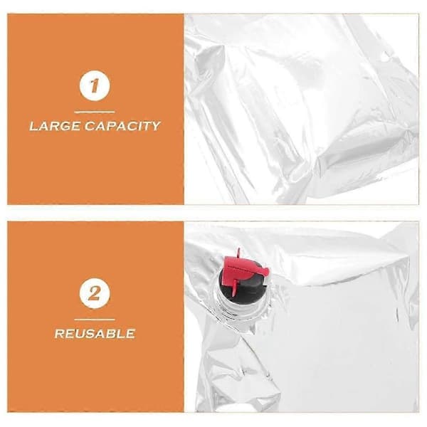 10 stk. Vinpose Refillposer Refillblærer 5L Vinpose Erstatningsposer Refilldispenserpose Wi