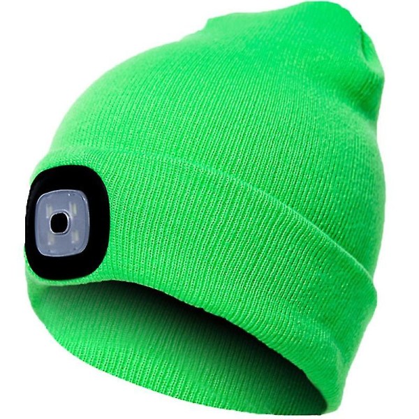 Ny Led Lighted Beanie Cap Hip Hop Herre Dame Strikke Lue Jakt Camping Løpe Lue Jul