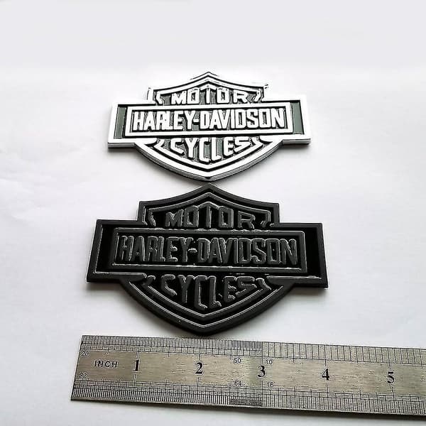 2x Oem Harley Davidson Brændstoftank Krom Emblem - 3D Logo Udskiftningsmærker