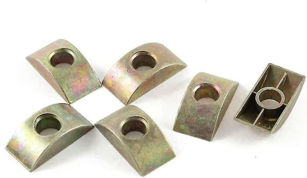 10 stk. 8 mm hulldiameter bronsefarget møbelkoblingsmutter halvmåne mutter skiver for sammenføyning av møbler.