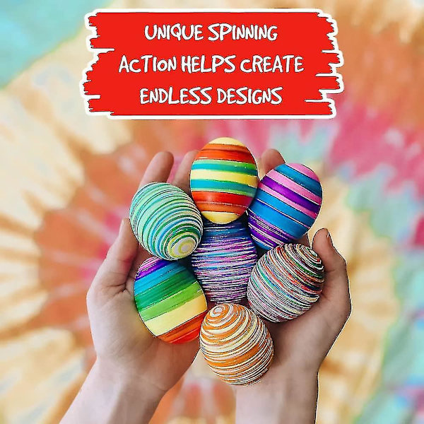 The Eggmazing Easter Egg Mini Dekorationskit Konst- och Hantverksset - Inkluderar Äggdekorationssnurra och 6 Markörer [förpackningen kan variera]