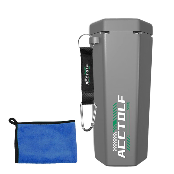 Golfs Boldvasker med Golfs Boldhåndklæde Bærbar Golfs Ball Cleaner Multipurpose Golfs Club rengøringssæt Universal Golfs Tilbehør Rengøringsværktøj Gray