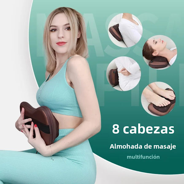 Monitoiminen sähköinen hierontatyyny niskalle, päälle, selälle, vyötärölle ja vartalolle. Kannettava Shiatsu-hierontalaite autoon ja kotiin Brown