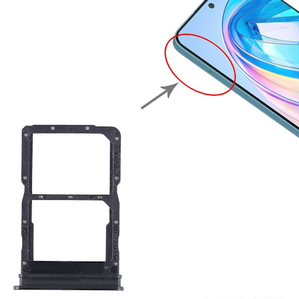 För Honor X8a SIM + SIM-kortsfack Black