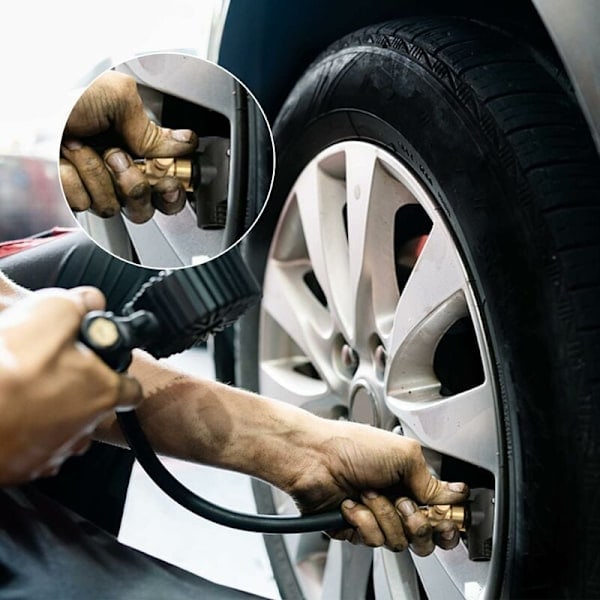 2 kpl Auton Rengasventtiiliadapteri, Täyttösuutin, Adapteri, Kierteitetty Vaihtopumppupää Kaksoisventtiilillä, Autoon, Polkupyörään ja Moottoripyörän Renkaisiin