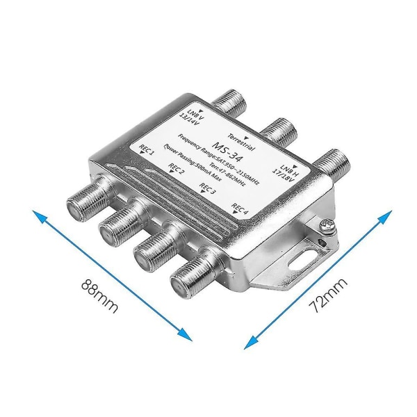 Ms34ez 3x4 Satellit Multiswitch Splitter FTA TV LNB Forswitch Cascade Satellit 3 I 4 Multiswitch Til DVB-S2 DVB-T2